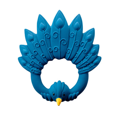 Beißring aus Naturkautschuk “Peacock Blue”