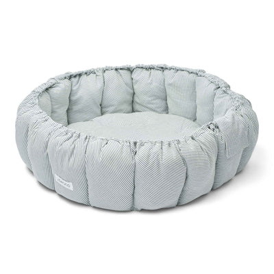 Babynest und Spielmatte "Ola Y/D stripe Blue Wave / Creme de la Creme”