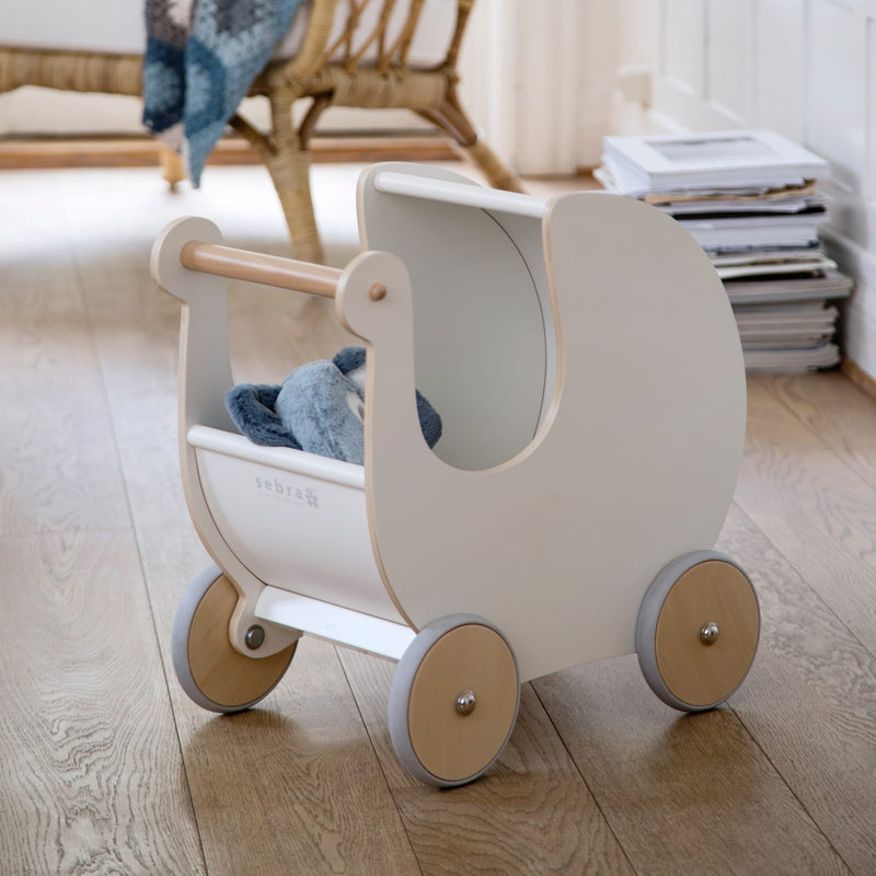 Puppenwagen aus Holz "Classic White"