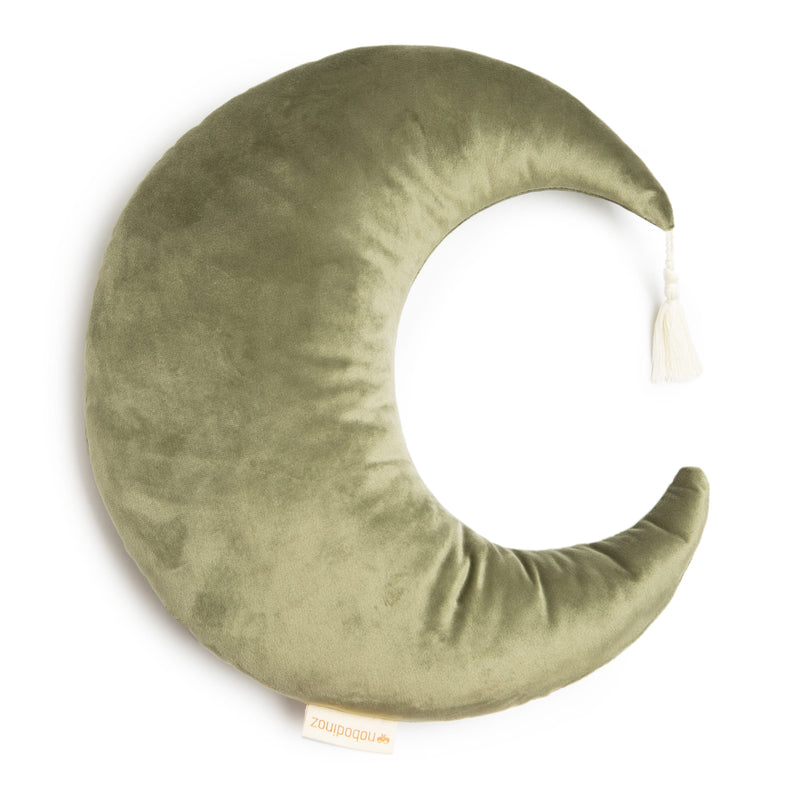Mondkissen “Pierrot - Velvet Olive Green” 36 x 32 cm