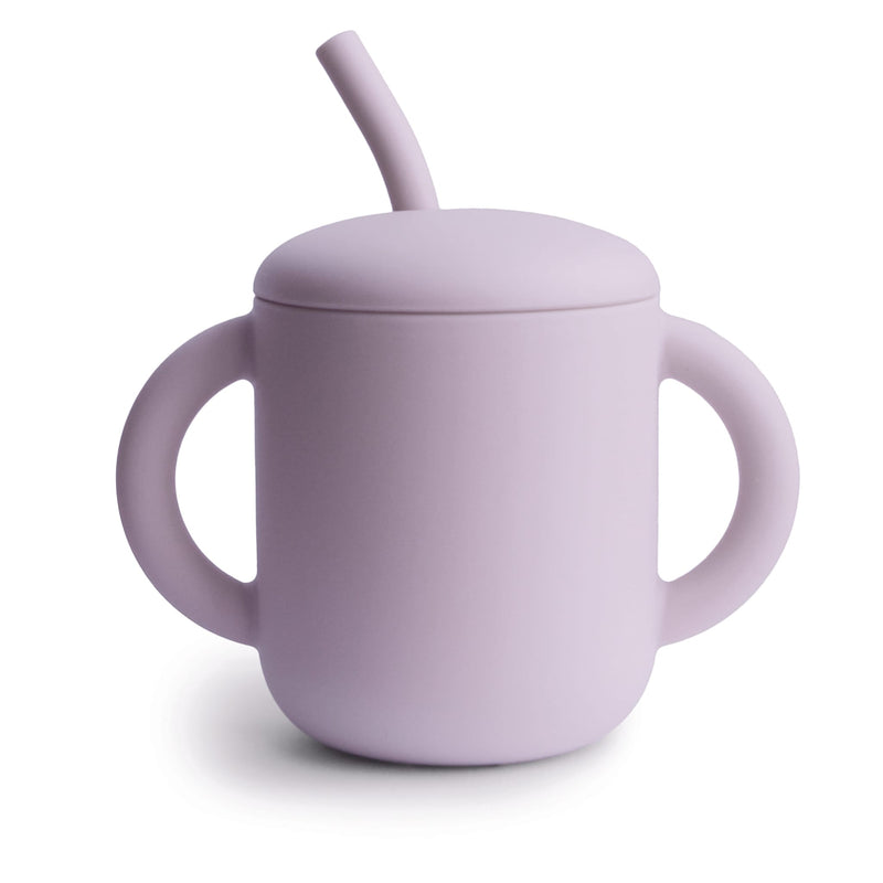 Trinklernbecher mit Strohhalm  “Soft Lilac”