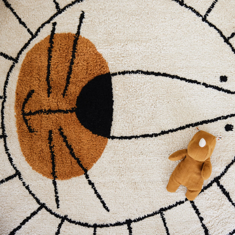 Waschbarer Kinderteppich “Lion Natural” 100 x 100 cm