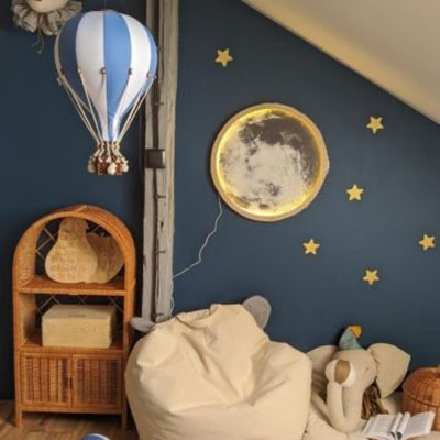 Heißluftballon “Marineblau / Weiß“ L