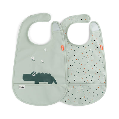Lätzchen mit Klettverschluss “Croco Green” 2er Pack