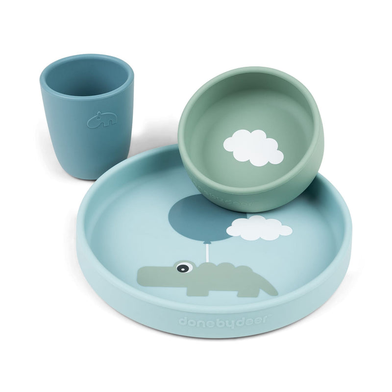 Kindergeschirrset “Happy Clouds Blue” 3er Pack