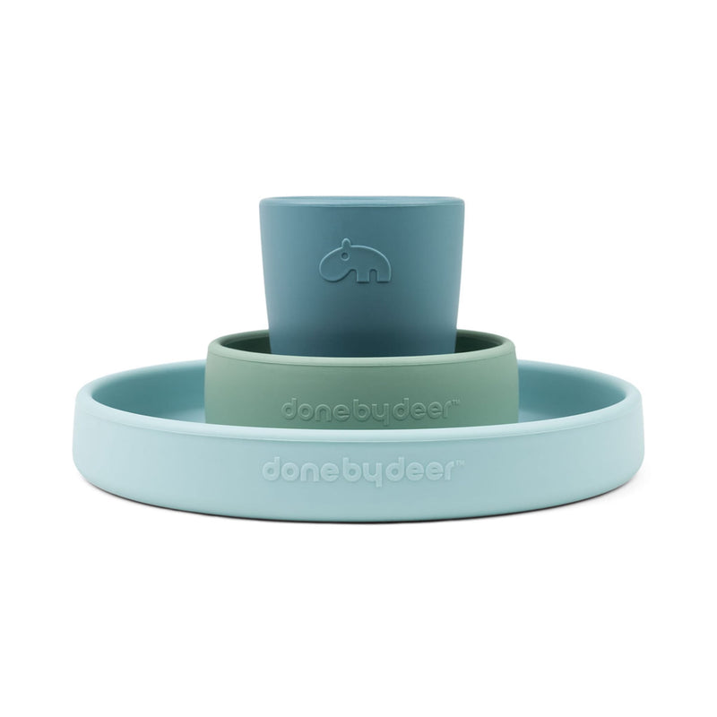Kindergeschirrset “Happy Clouds Blue” 3er Pack