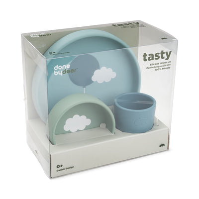Kindergeschirrset “Happy Clouds Blue” 3er Pack