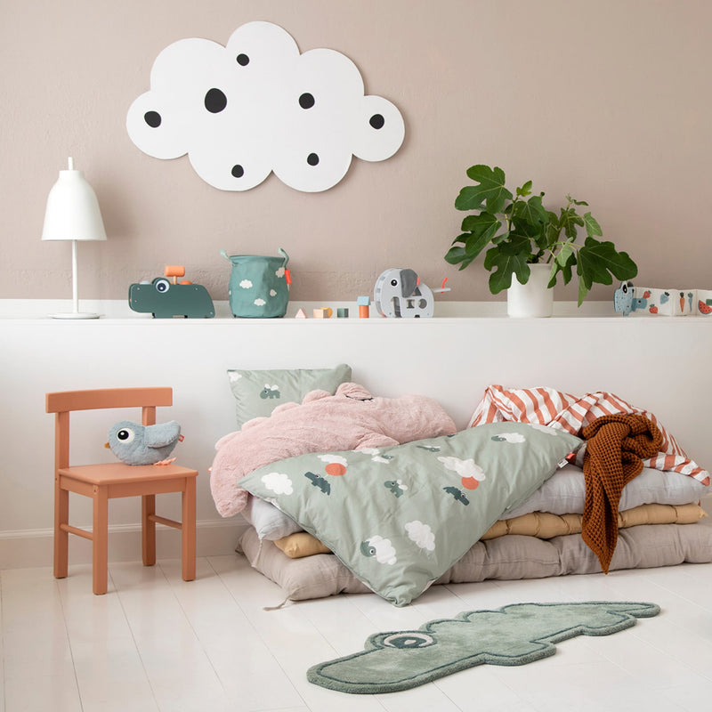 Kinder-Bettwäsche “Happy Clouds Green” 100 x 140 cm