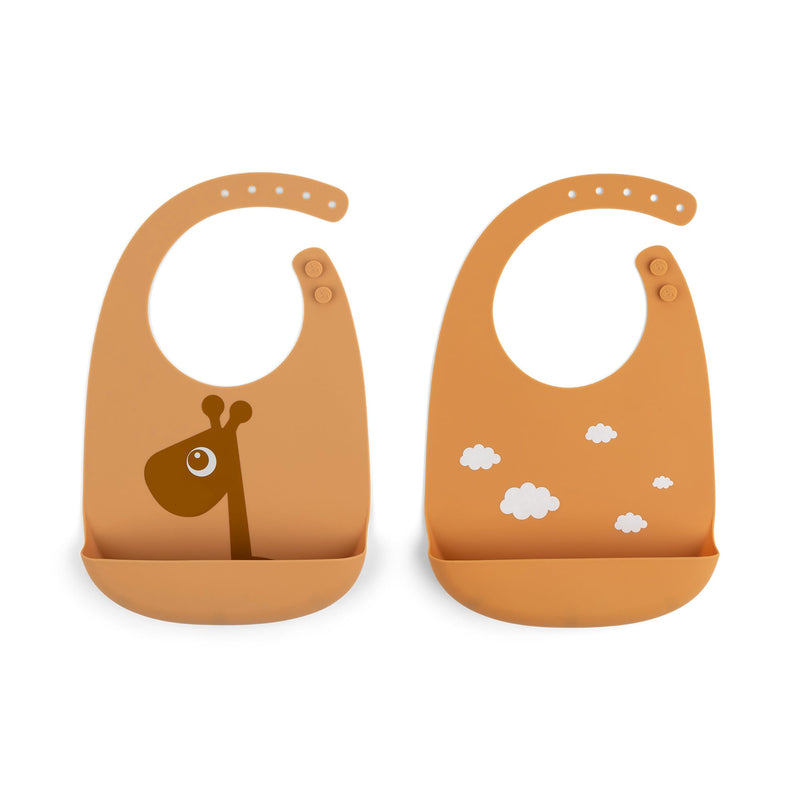 Lätzchen “Raffi Mustard” aus Silikon 2er Pack