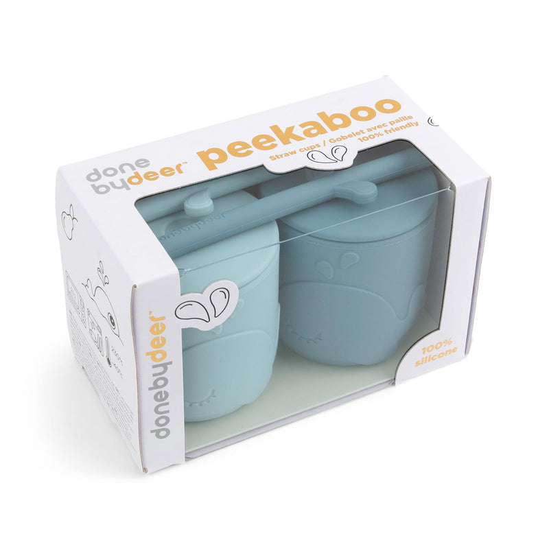 Trinkbecher mit Strohhalm “Peekaboo Wally Blue” 2er Pack