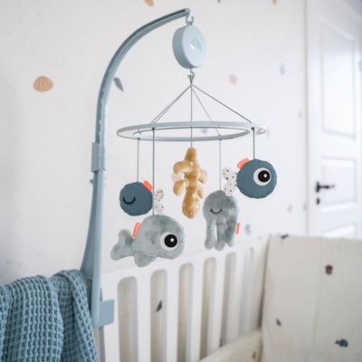 Baby-Mobile “Mirror Sea Friends Blue” mit Musik