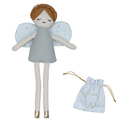 Stoffpuppe aus Bio-Baumwolle “Tooth Fairy” mit Tasche