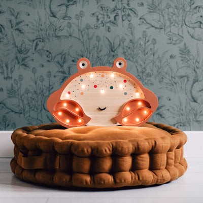 Handgemachte Kinderlampe aus Holz “Crab - visible wood”