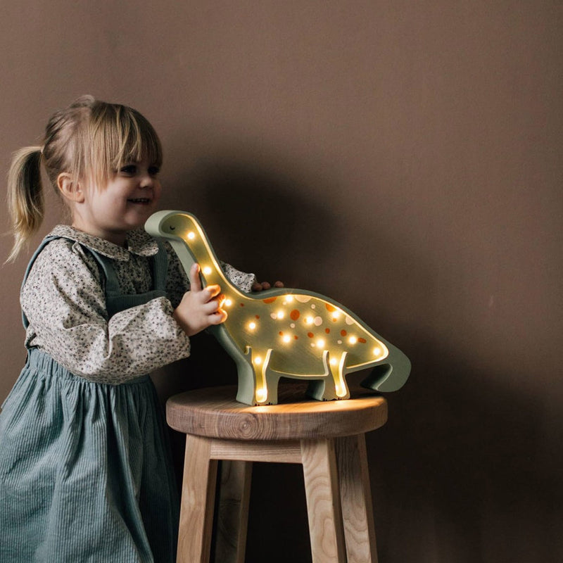 Handgemachte Kinderlampe aus Holz “Dino”