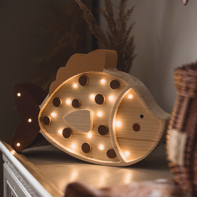 Handgemachte Kinderlampe aus Holz “Fish”