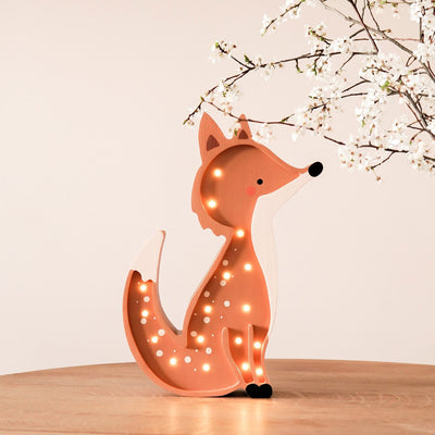 Handgemachte Kinderlampe aus Holz “Fox”