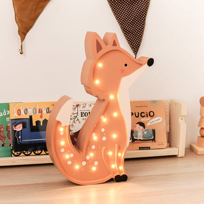 Handgemachte Kinderlampe aus Holz “Fox”