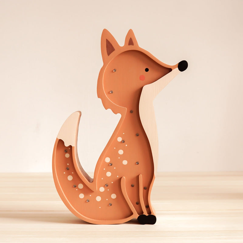 Handgemachte Kinderlampe aus Holz “Fox”