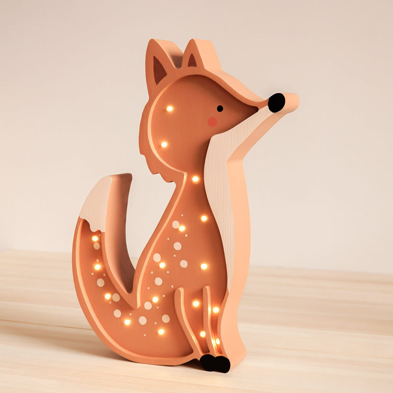 Handgemachte Kinderlampe aus Holz “Fox”