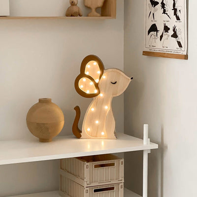 Handgemachte Kinderlampe aus Holz “Mouse - visible wood”