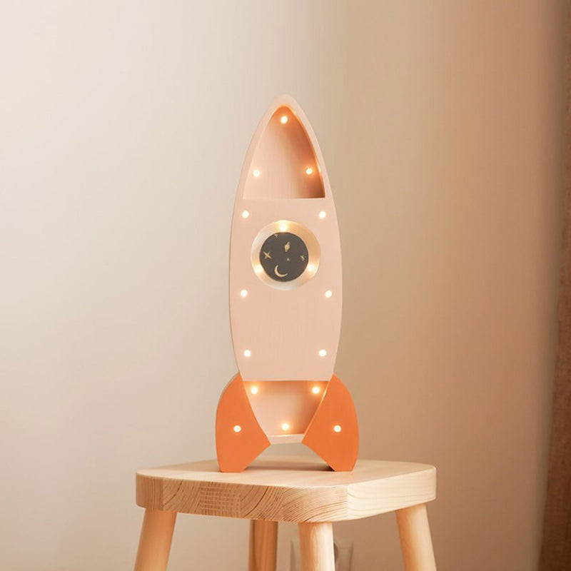 Handgemachte Kinderlampe aus Holz “Rocket”