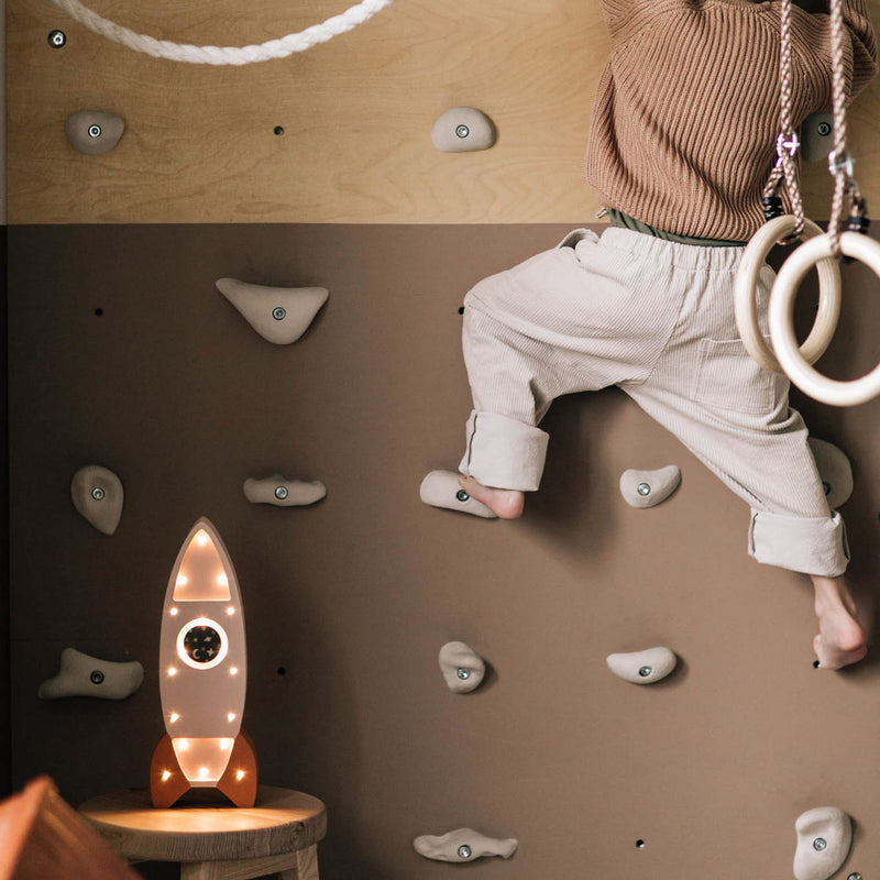 Handgemachte Kinderlampe aus Holz “Rocket”