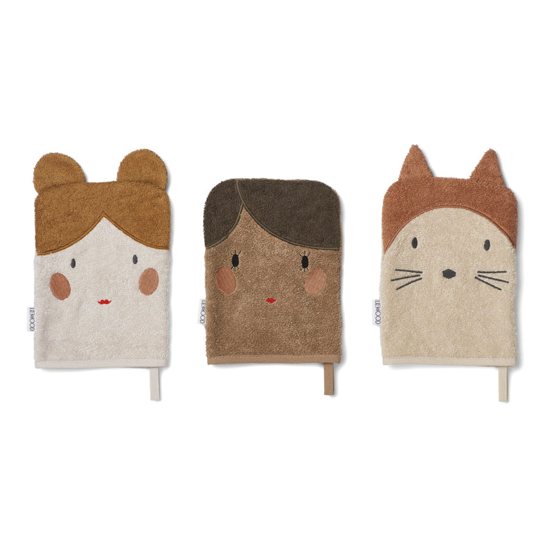 Baby- und Kinder-Waschlappen “Sylvester Doll Sandy Mix” 3er Pack