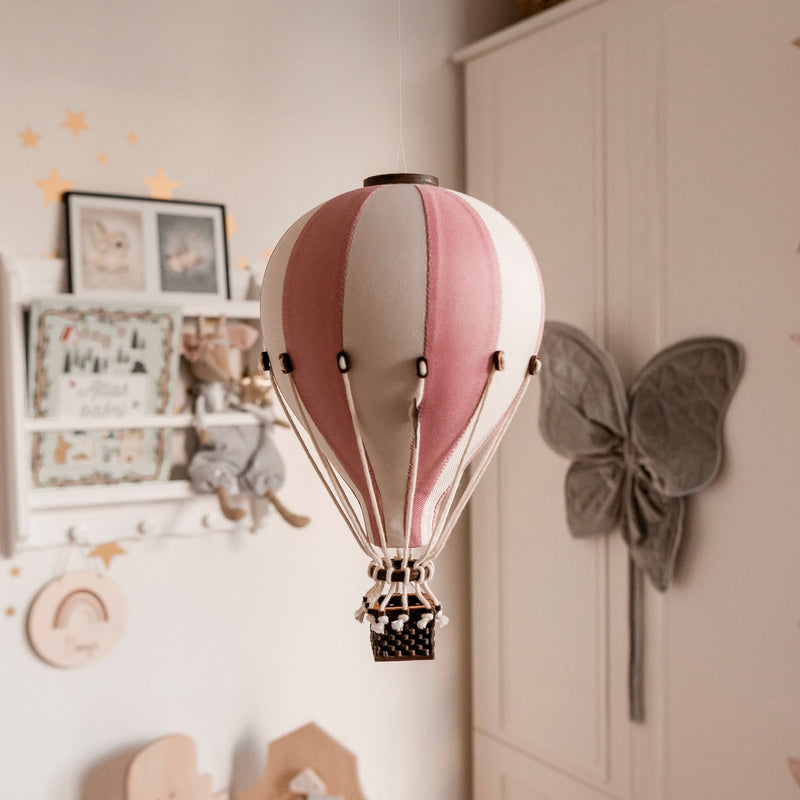 Heißluftballon “Altrosa / Weiß“ S