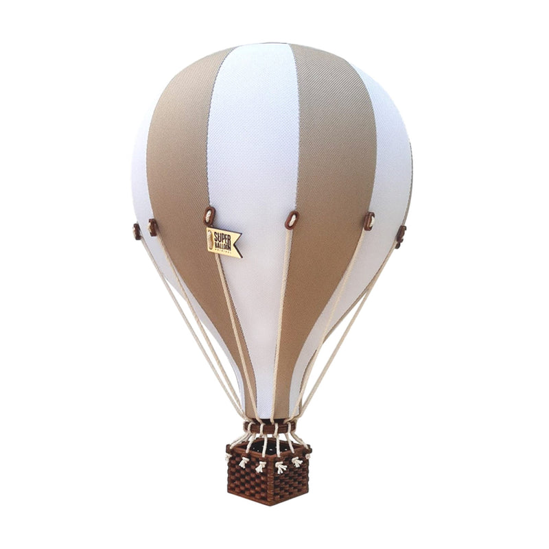 Heißluftballon “Beige / Weiß“ M