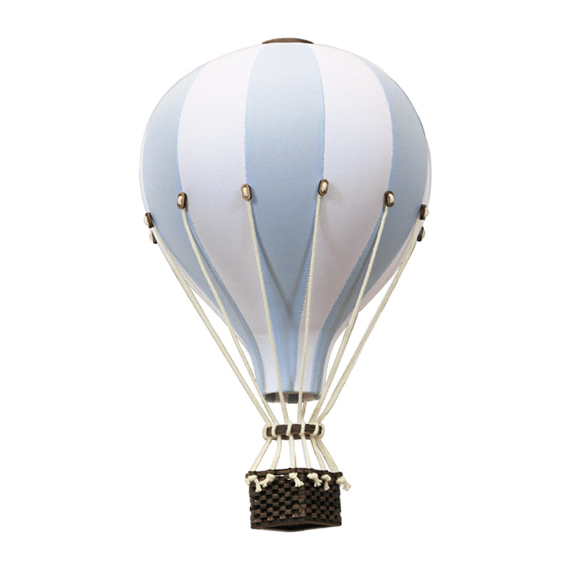 Heißluftballon “Hellblau / Weiß“ S