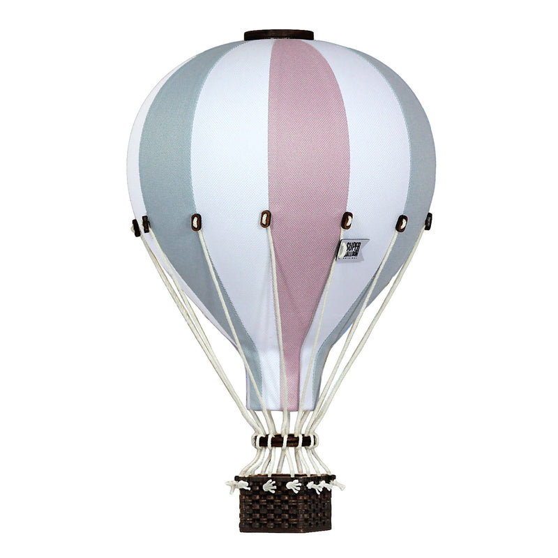 Heißluftballon “Altrosa / Hellgrau / Weiß“ M