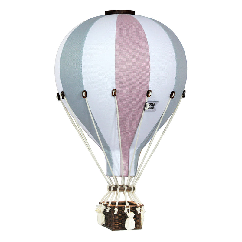 Heißluftballon “Altrosa / Hellgrau / Weiß“ L