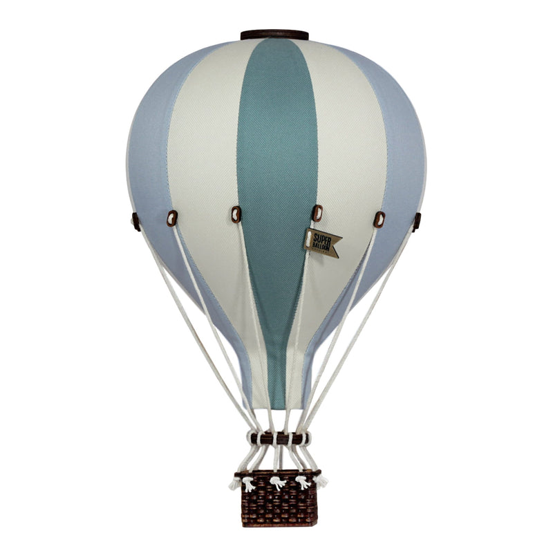 Heißluftballon “Dunkelgrün / Blaugrau / Vanille“ M