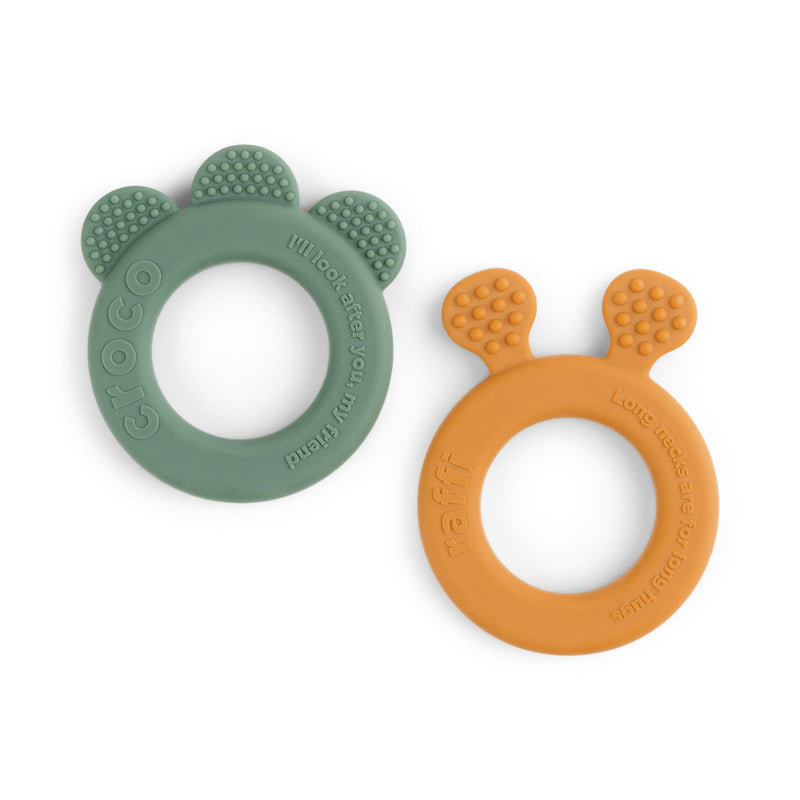 Beißringe “Deer Friends Mustard / Green” 2er Pack